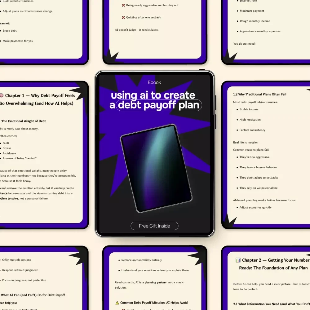 Using AI to Create a Debt Payoff Plan | Smart Money eBook for Stress-Free Debt Freedom | Digital Download Guide