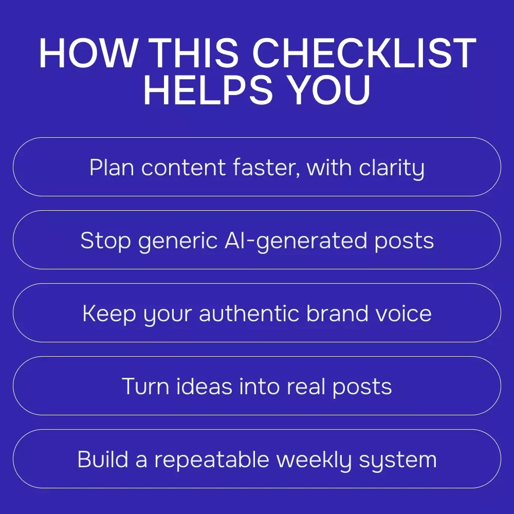 AI-Powered Social Media Content Checklist That Actually Works | Simple Weekly System for ai for content creation social media