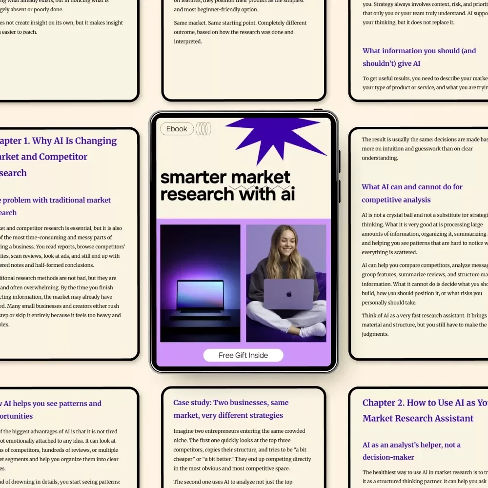 Smarter Market Research with AI – Practical eBook for Using AI for Market Research Competitors, Trends, and Strategy