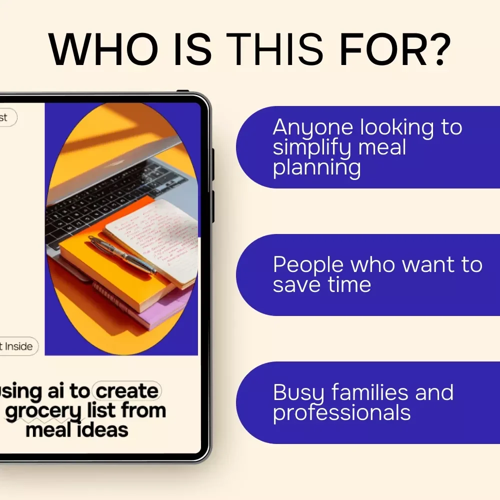 Using AI to Create a Grocery List From Meal Ideas - Digital Download Checklist