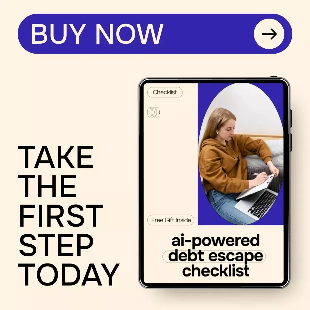 AI-Powered Debt Escape Checklist – Smart Debt Payoff Planner, AI Budgeting Guide, Digital Download for Financial Freedom & Side Hustle Growth