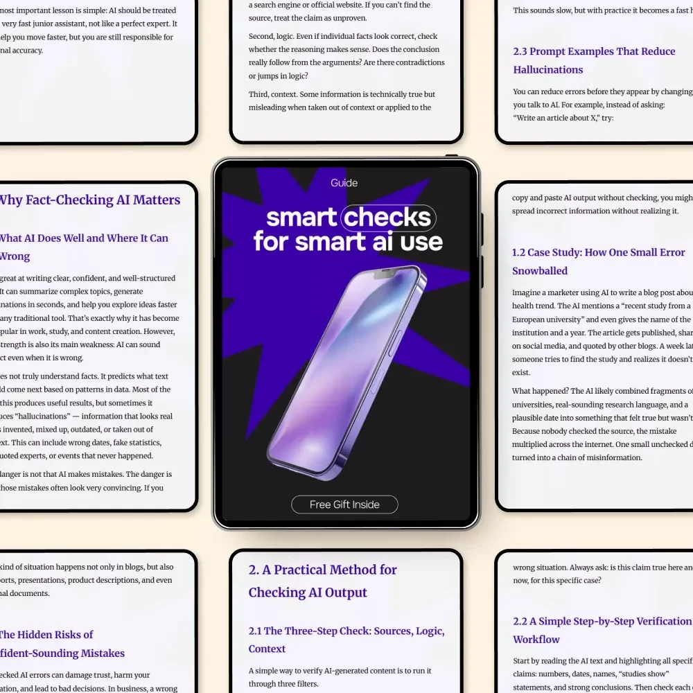 Smart Checks for Smart AI Use | Practical Guide on how to fact check ai generated content for Writers, Creators & Professionals