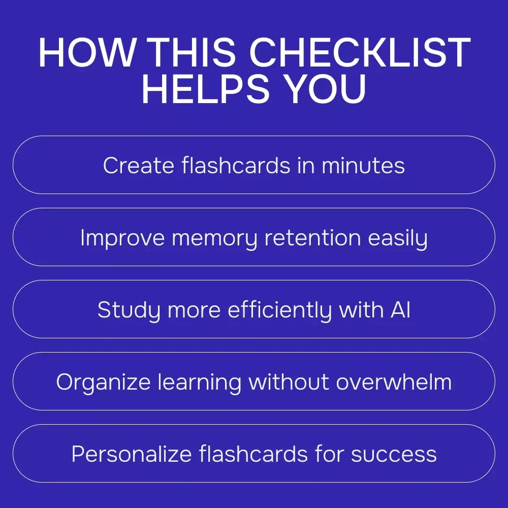 AI for Creating Flashcards: A Smart Study Checklist | Digital Study Planner for Students Using AI for Creating Flashcards for Study