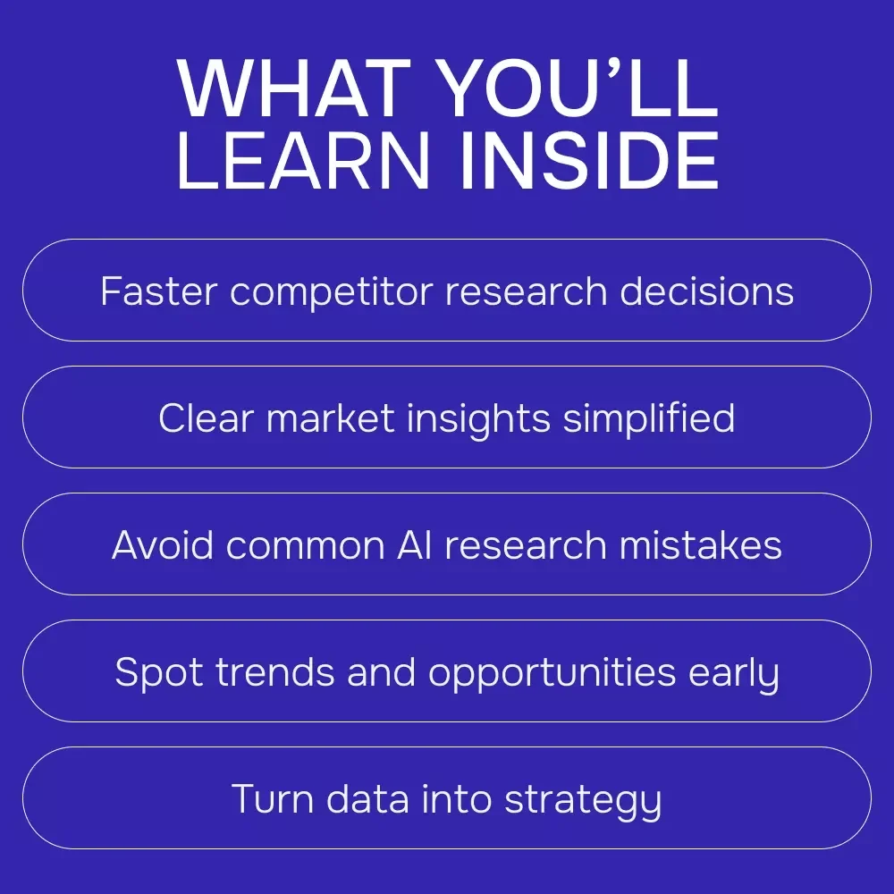 Smarter Market Research with AI – Practical eBook for Using AI for Market Research Competitors, Trends, and Strategy