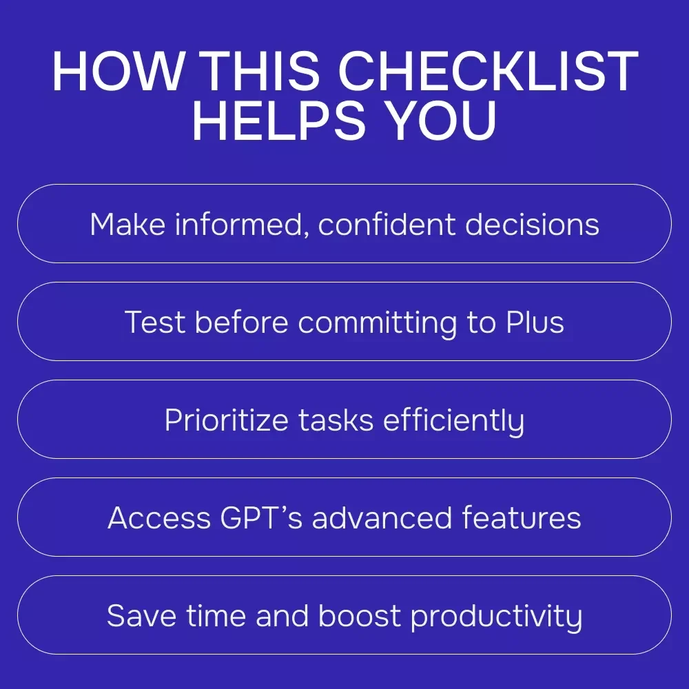 Is ChatGPT Plus Worth It? A Step-by-Step Checklist to Decide if the Upgrade is Right for You