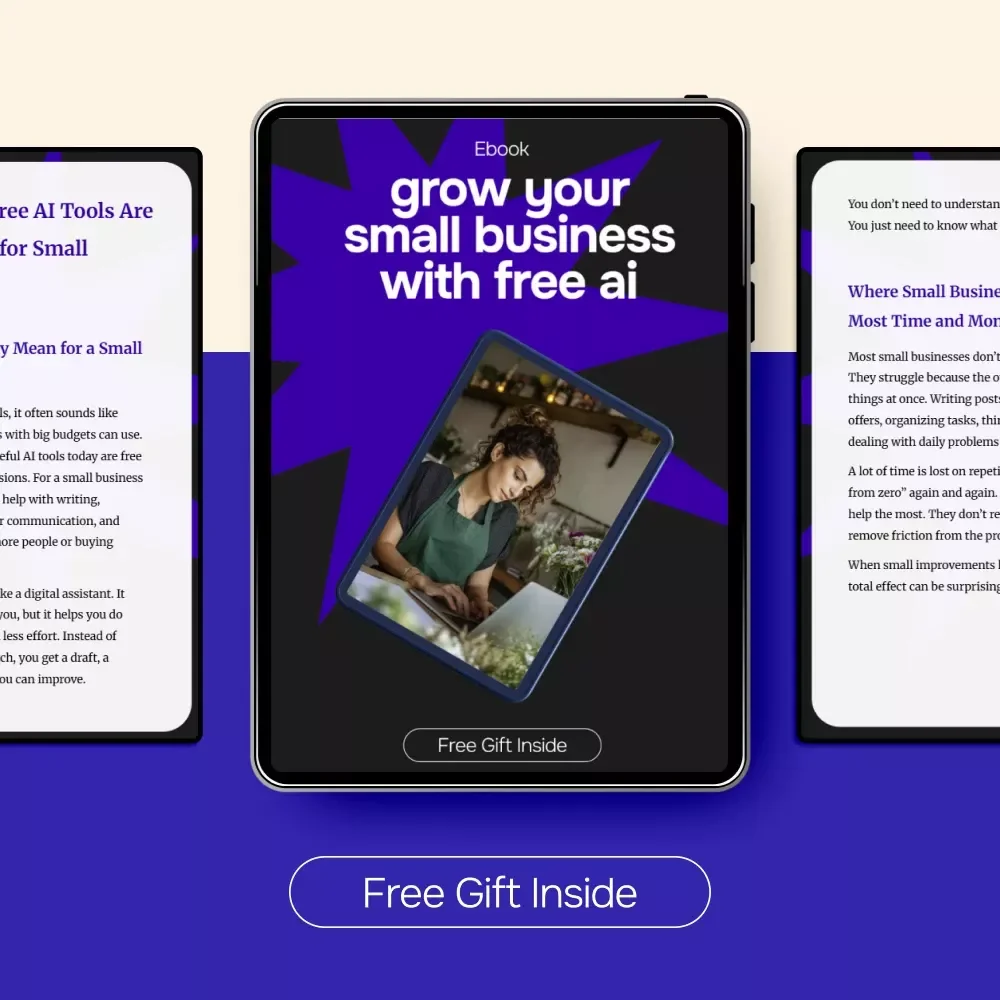 Grow Your Small Business With Free AI – Practical eBook for ai for small business owners free tools, Marketing, Operations & Everyday Productivity