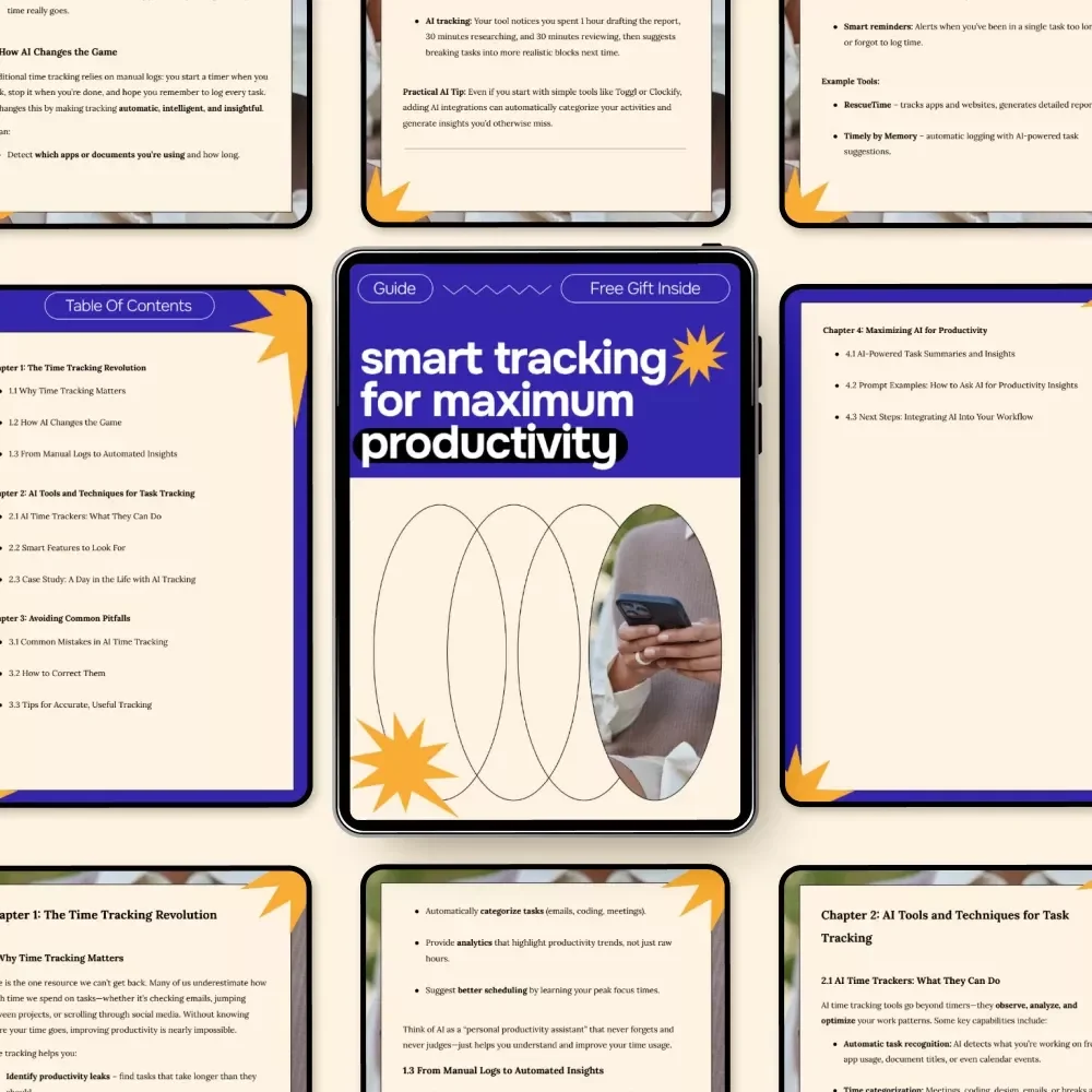 Smart Tracking for Maximum Productivity – AI Guide for Tracking Time Spent on Tasks, Digital Productivity Guide, Workflow Optimization Download