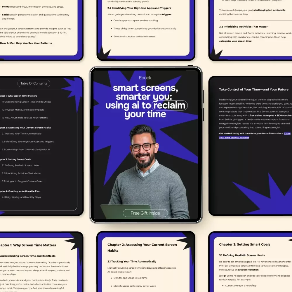 Smart Screens, Smarter You: Using AI to Reclaim Your Time – Practical eBook Guide for ai for creating a plan to reduce screen time & Digital Balance