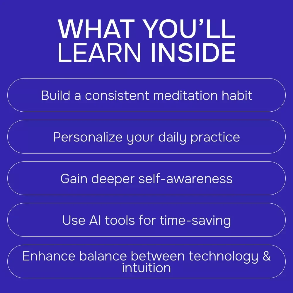 Harnessing AI for Meditation and Inner Peace | Digital eBook Guide to ai for meditation and mindfulness, Personalized Practice, Stress Relief & Modern Mindfulness Tools