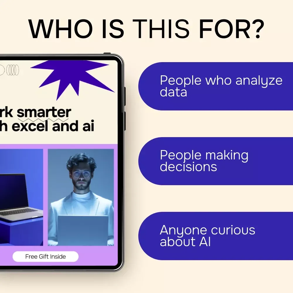 Work Smarter with Excel and AI – Practical Guide to ai for data analysis in excel, Faster Insights, Smarter Spreadsheets, Digital Download
