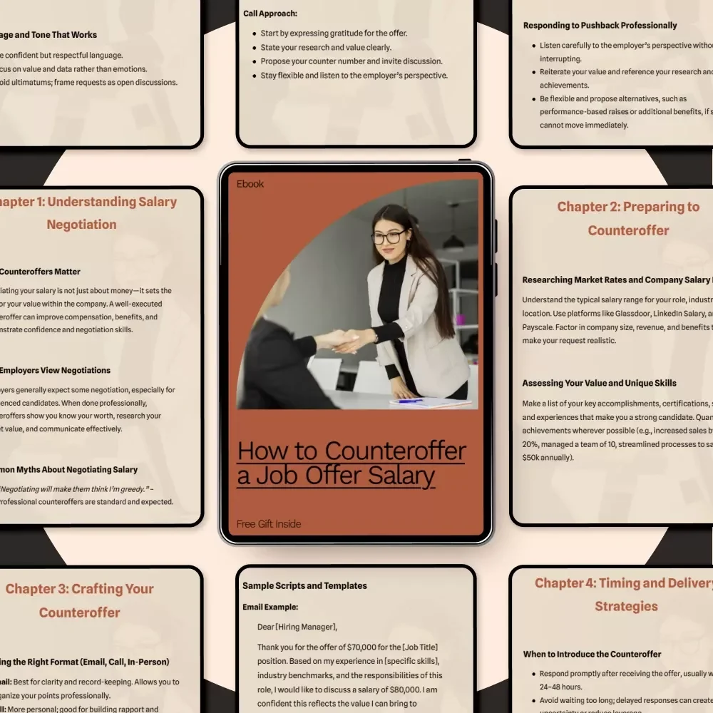 How to Counteroffer a Job Offer Salary – Smart Salary Negotiation eBook Guide for Professionals, Career Growth, and Confident Pay Raises