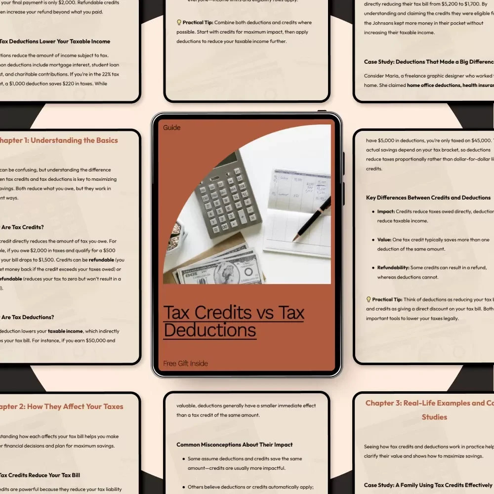 Tax Credits vs Tax Deductions | Easy-to-Understand Tax Guide for Smarter Filing, Financial Clarity, and Maximizing Savings
