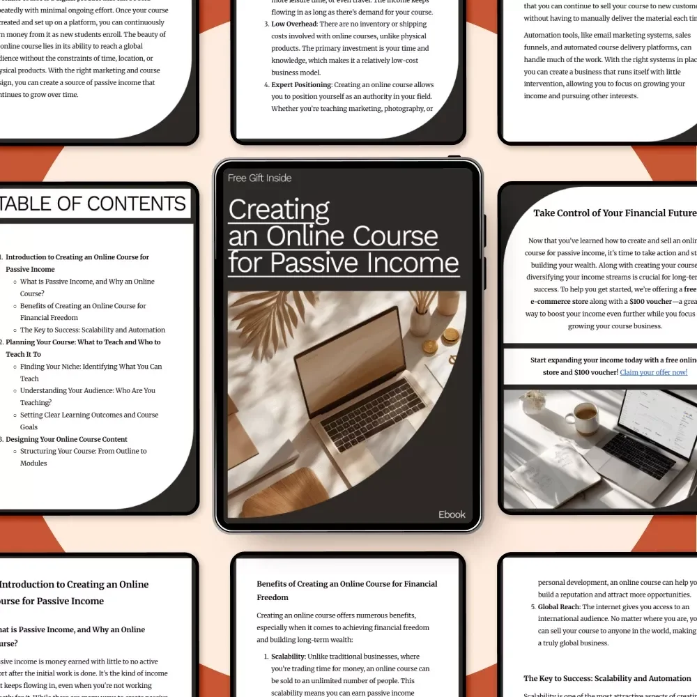 Creating an Online Course for Passive Income: The Ultimate eBook Guide to Earning Money Online