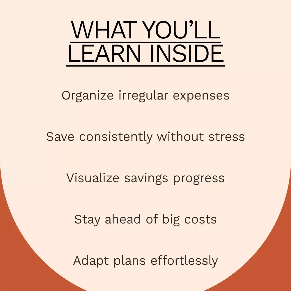 Sinking Fund Tracker Checklist | Smart Budget Planner & Sinking Fund Tracker Spreadsheet for Irregular Expenses