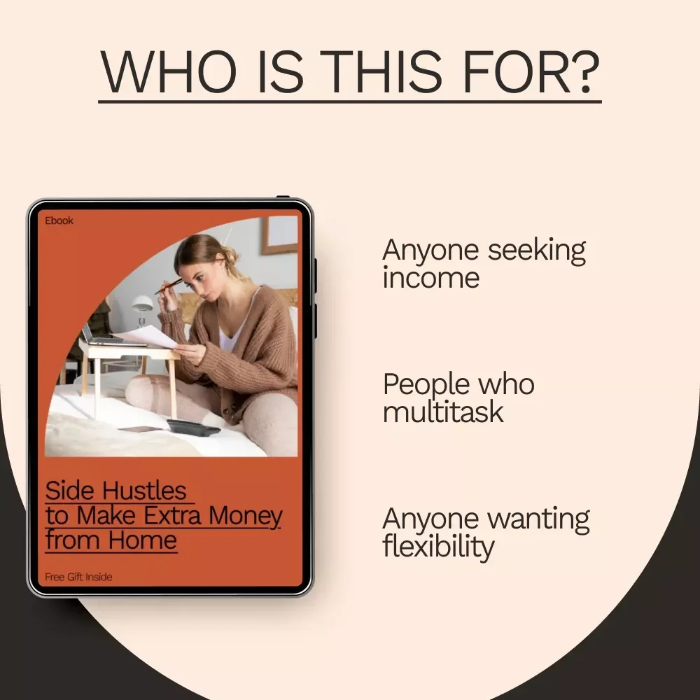 Side Hustles to Make Extra Money from Home | Printable eBook Guide for Beginners | Work-from-Home Income Ideas | Digital Download