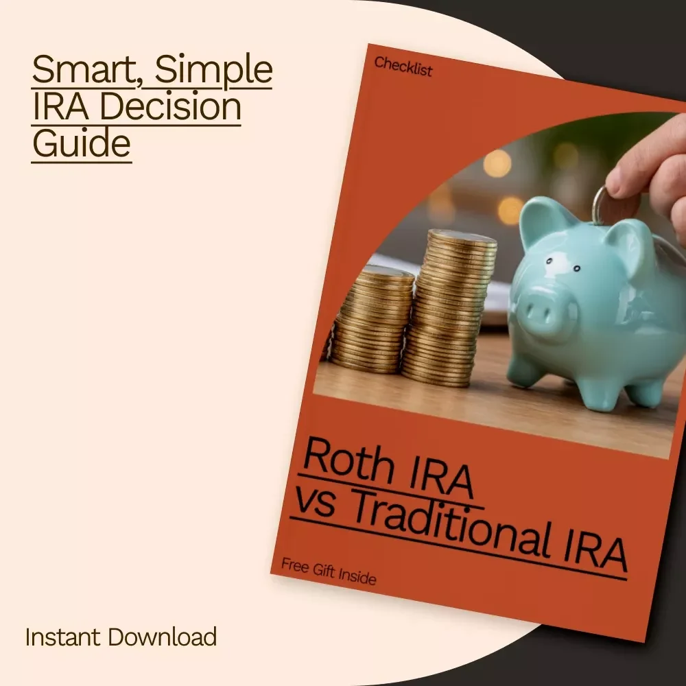 Roth IRA vs Traditional IRA Checklist – Easy Retirement Planning Guide for Beginners | roth ira vs traditional ira which is better | Printable Financial Planning Tool