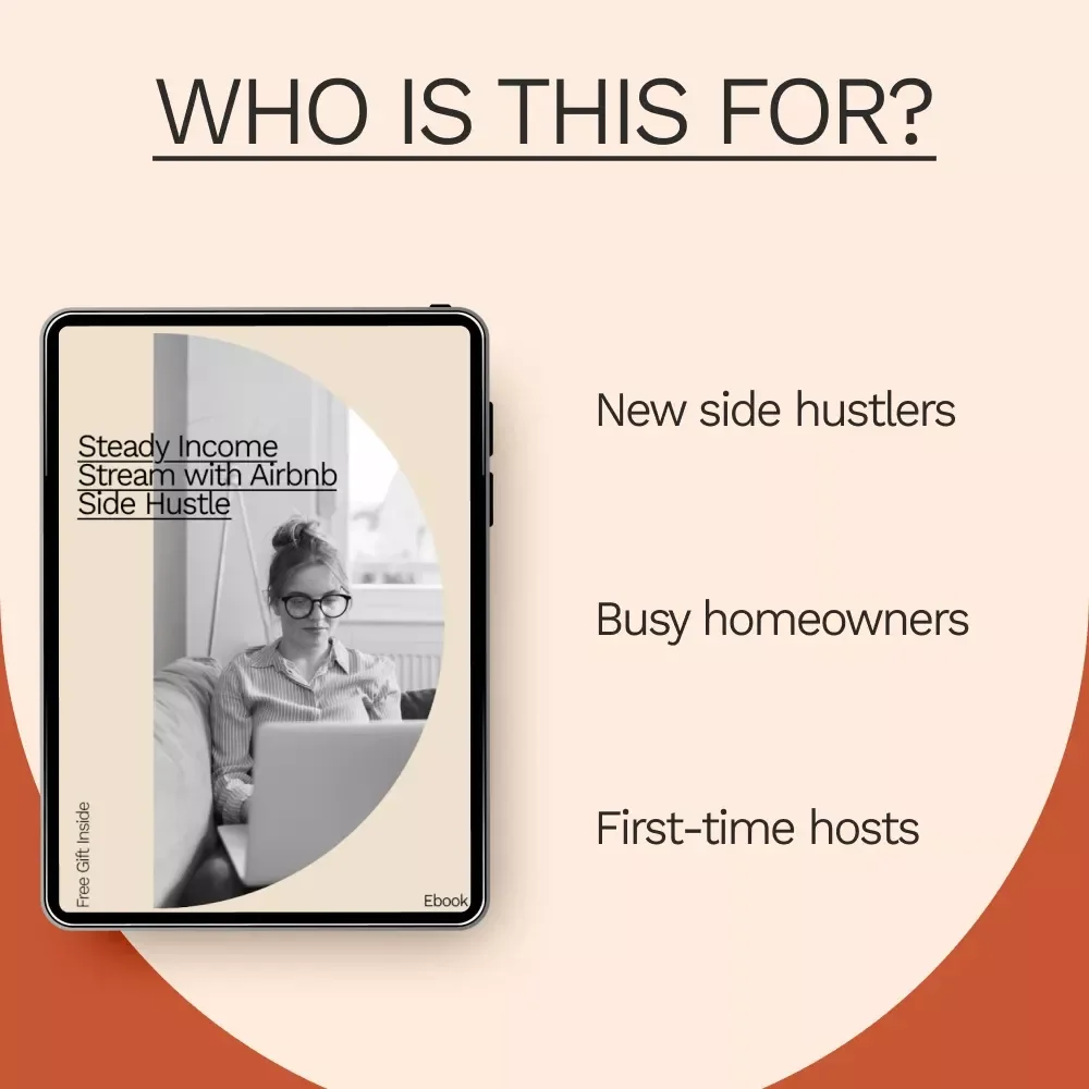 Steady Income Stream with Airbnb Side Hustle | Airbnb Side Hustle from Your Home eBook Guide for Beginners & Hosts