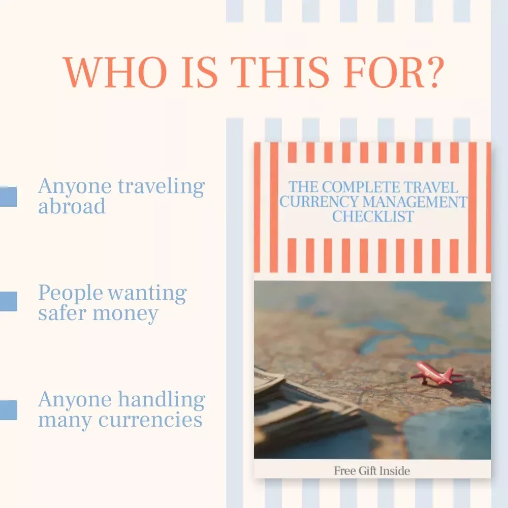 The Complete Travel Currency Management Checklist – How to Manage Different Currencies While Traveling Guide, eBook & Digital Download