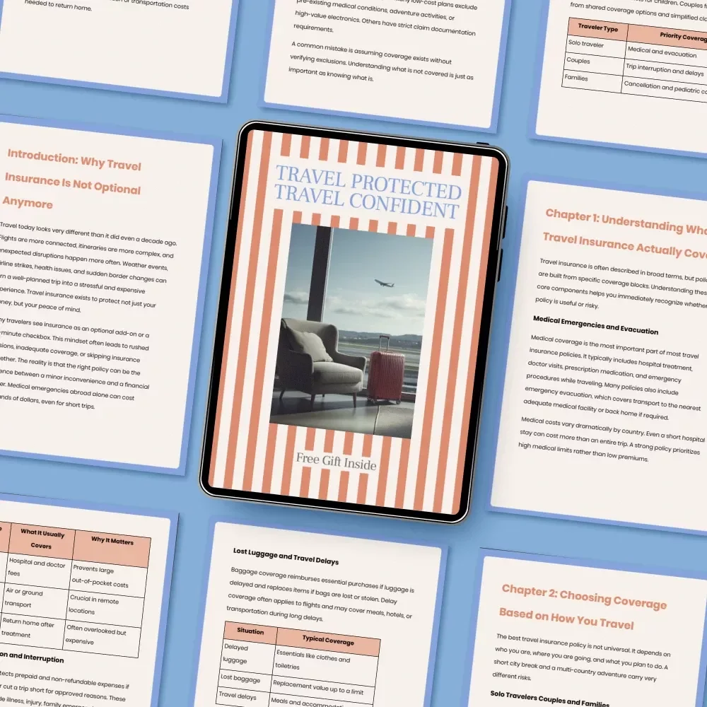 Travel Protected Travel Confident – Ebook Guide on how to choose the best travel insurance policy for Smart, Stress-Free Trips
