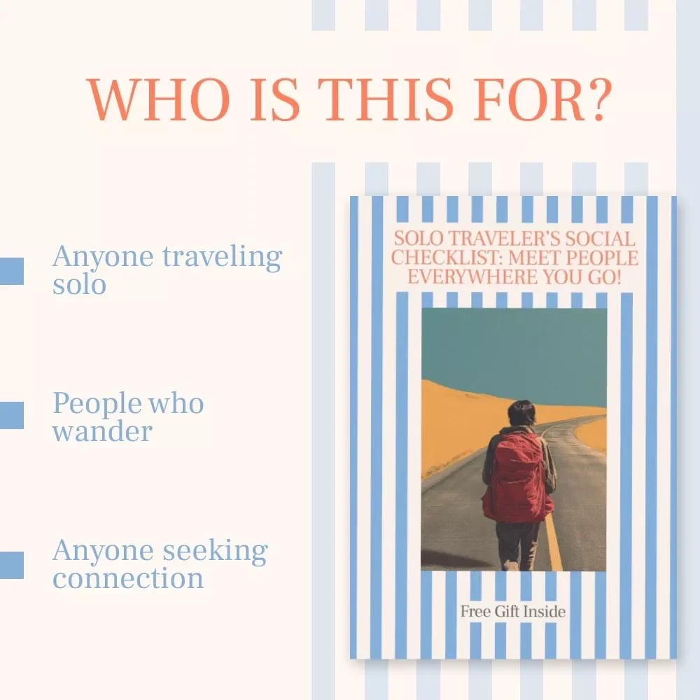 Solo Traveler’s Social Checklist: Meet People Everywhere You Go – Printable Travel Checklist, How to Meet People While Traveling Alone Checklist, Solo Travel Essentials PDF