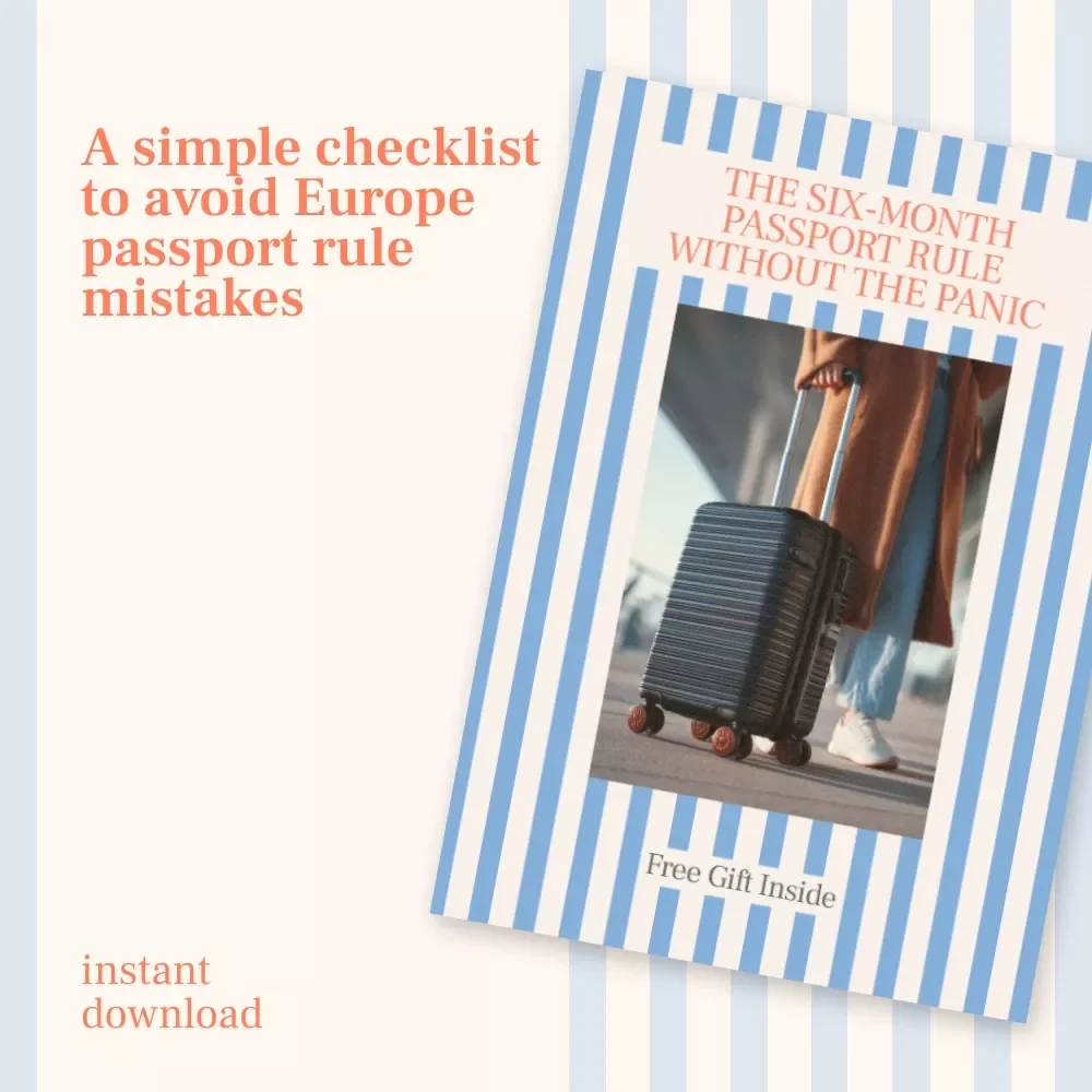The Six-Month Passport Rule Without the Panic | Europe Travel Checklist | six month passport rule for europe explained | Printable & Digital Download