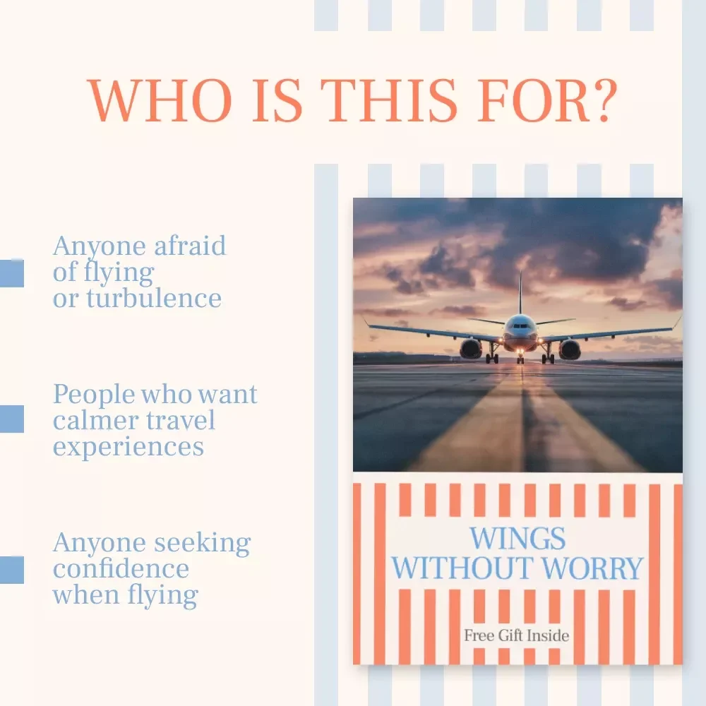 Wings Without Worry – A Practical Guide on how to overcome fear of flying | Calm Flight Anxiety Support Digital Download