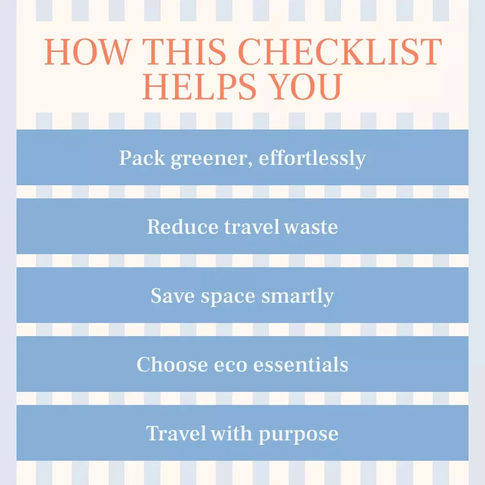 The Ultimate Eco-Friendly Packing Essentials Checklist | Printable eco friendly packing list essentials | Sustainable Travel Checklist Digital Download