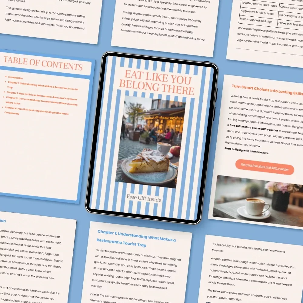 Eat Like You Belong There – Travel Food Guide on How to Avoid Tourist Trap Restaurants | Eat Like a Local Anywhere Digital Download