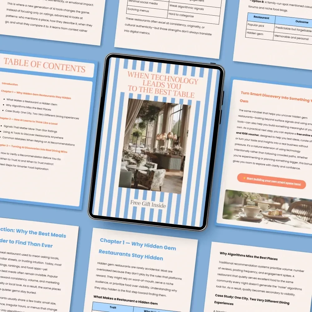 When Technology Leads You to the Best Table – Smart Dining Guide | ai that finds hidden gem restaurants | Local Food Discovery Digital Download