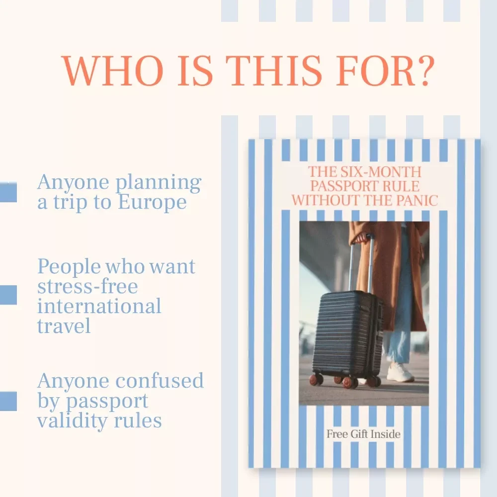 The Six-Month Passport Rule Without the Panic | Europe Travel Checklist | six month passport rule for europe explained | Printable & Digital Download