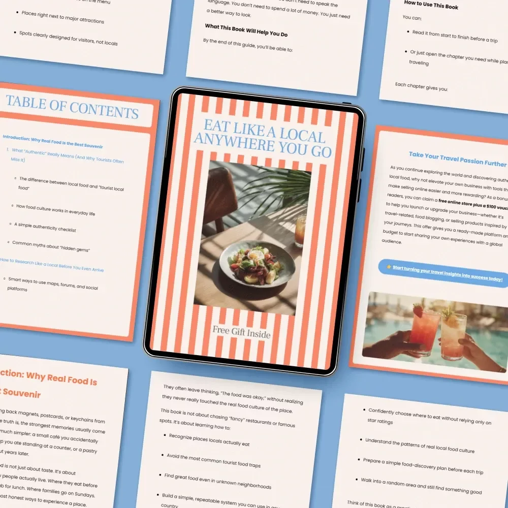 Eat Like a Local Anywhere You Go – Ebook Guide to How to Find Authentic Local Food When Traveling | Travel Food Culture Guide