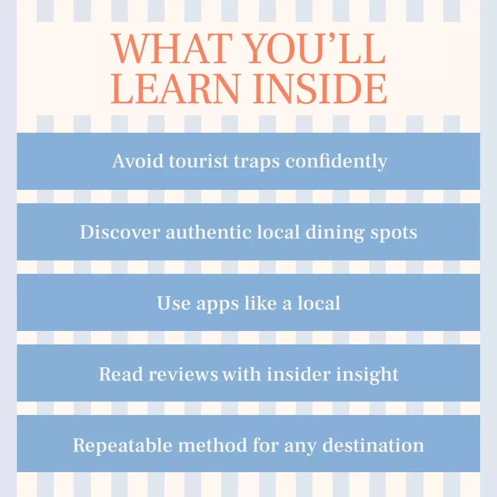 How to Find Where Locals Really Eat – Smart Travel Food Guide | Learn how to use apps to find where locals eat | Digital Download