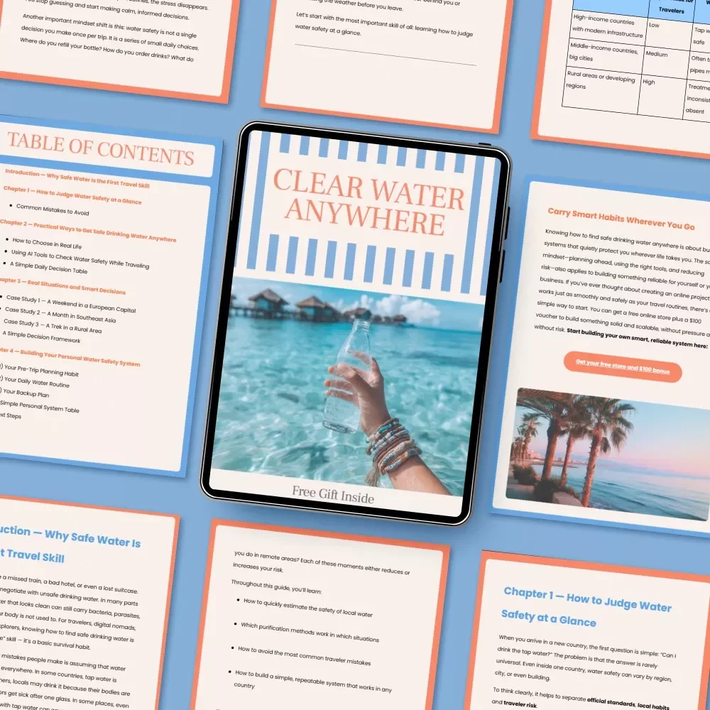 Clear Water Anywhere: The Ultimate Guide on How to Find Safe Drinking Water in Any Country for Travelers, Backpackers, and Adventurers