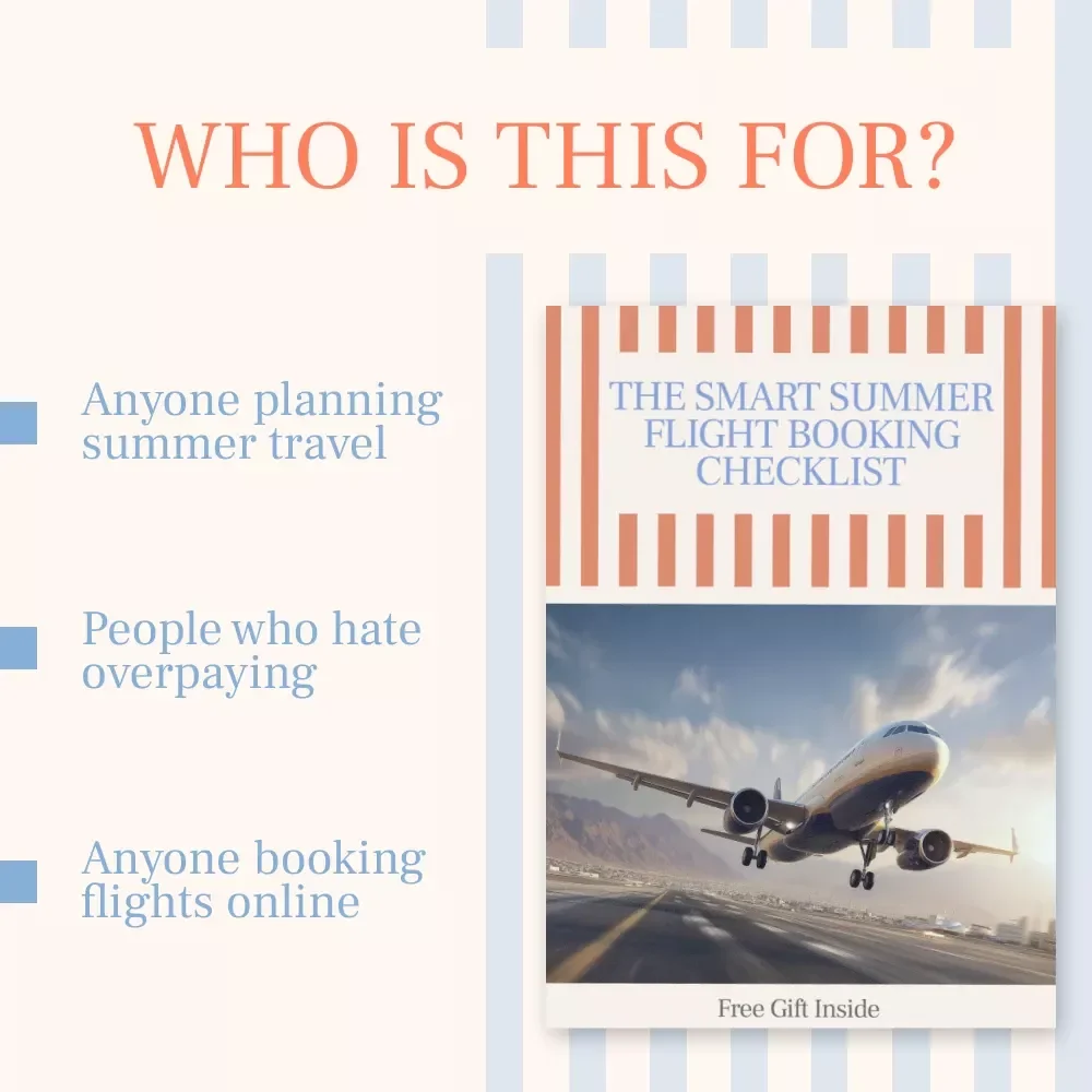 The Smart Summer Flight Booking Checklist – Best Time to Book Flights for Summer Travel | Printable Digital Checklist for Cheap Summer Airfare Planning