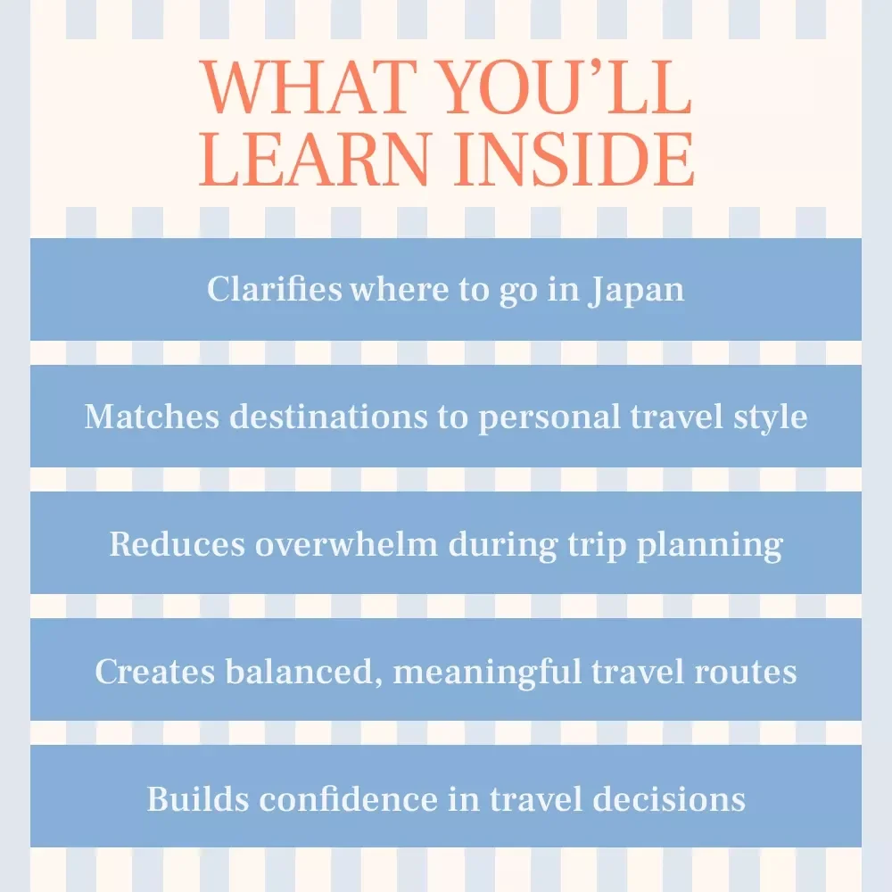 Where Japan Feels Right for You | Digital Travel Guide for Thoughtful Planning, Personal Routes & Clarity on where to go in japan