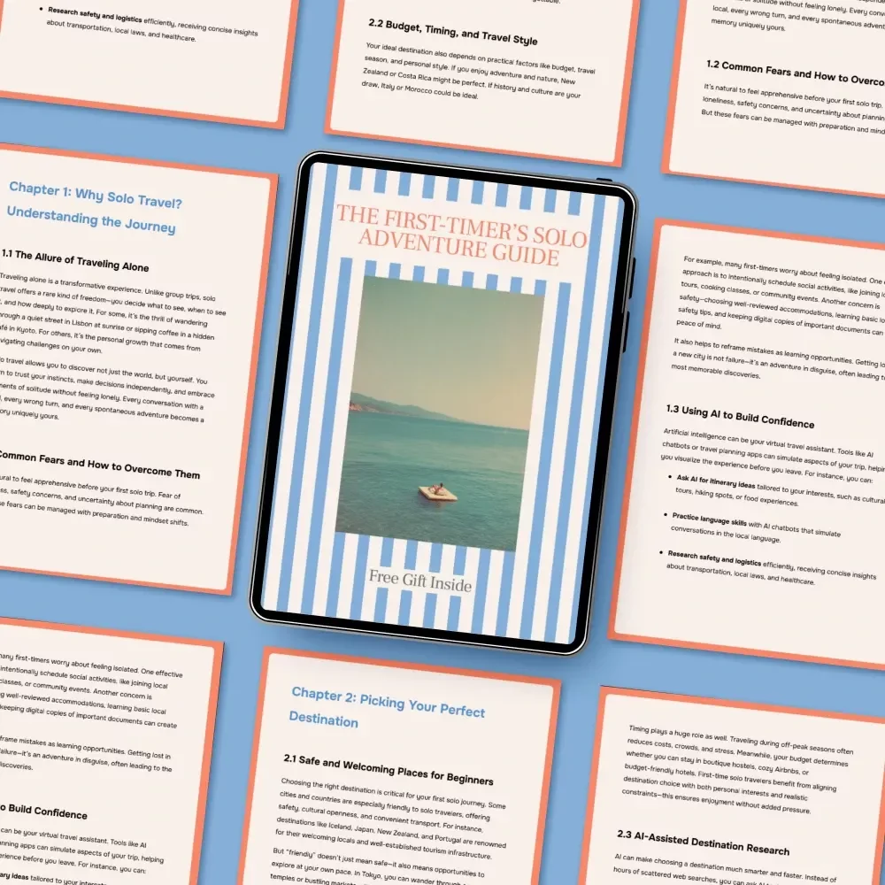 The First-Timer’s Solo Adventure Guide | Beginner-Friendly Solo Travel Destinations for First Timers | Digital Download Guide for New Solo Travelers