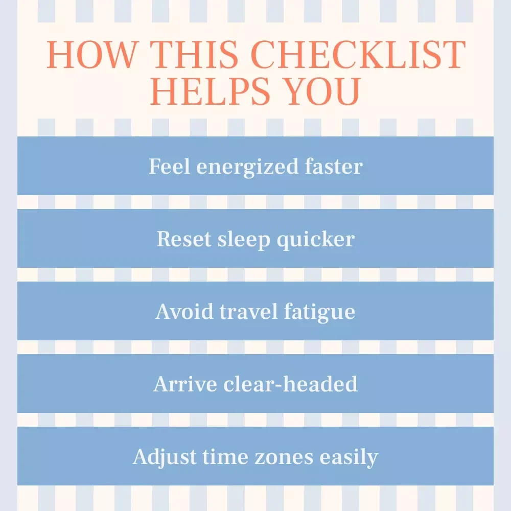 Beat Jet Lag Fast: Your Survival Checklist – Travel Wellness Checklist for Frequent Flyers, Long-Haul Trips & Better Rest | how to avoid jet lag quickly