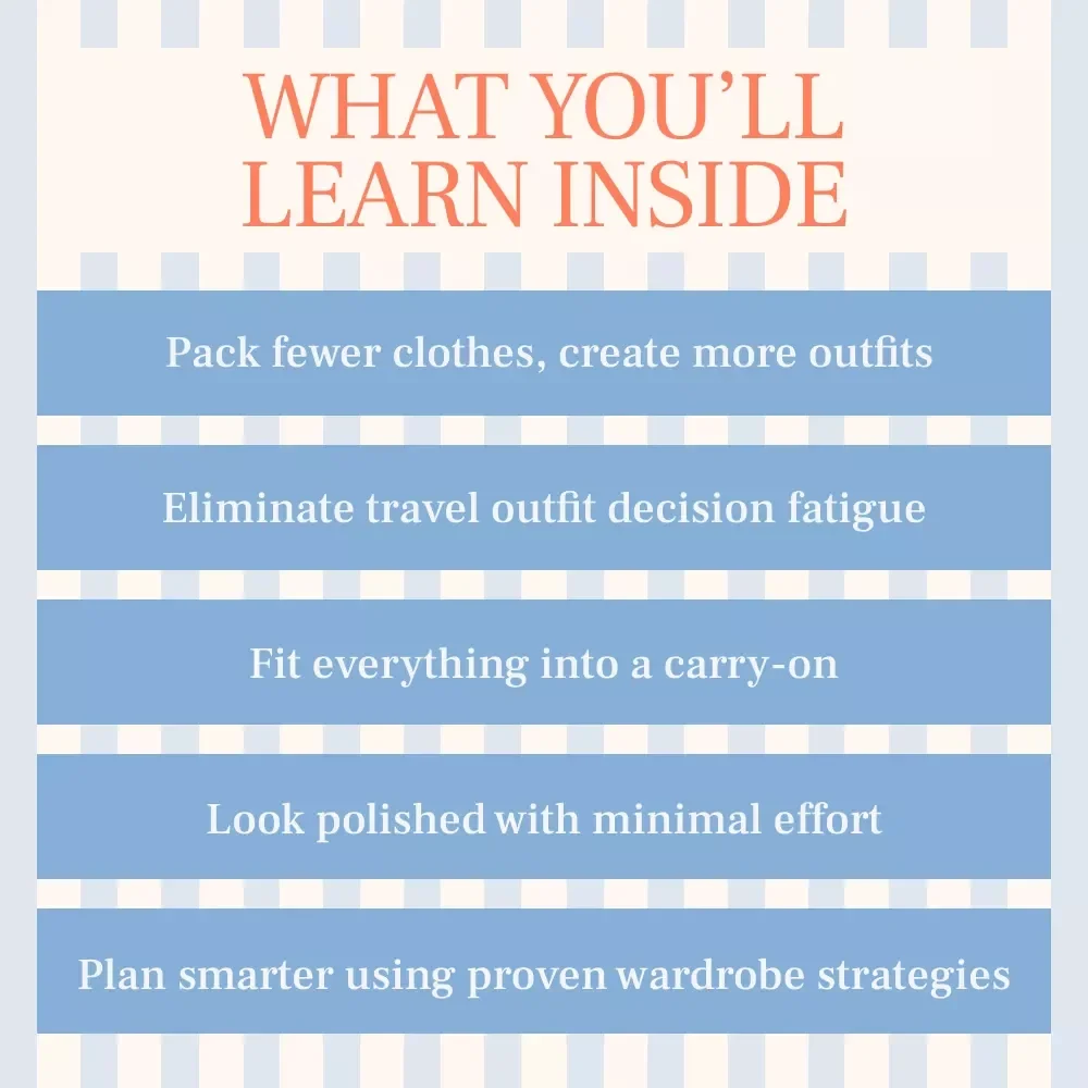 Travel Light Look Great Guide | How to Create a Travel Capsule Wardrobe for Effortless Style | Smart Packing Digital Download