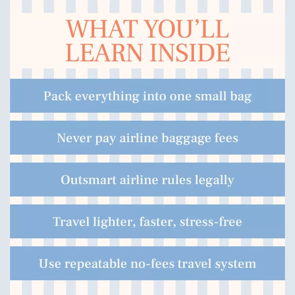 Travel Light, Pay Nothing Extra — Smart Airline Packing Guide for how to avoid paying baggage fees on airlines | Digital Download