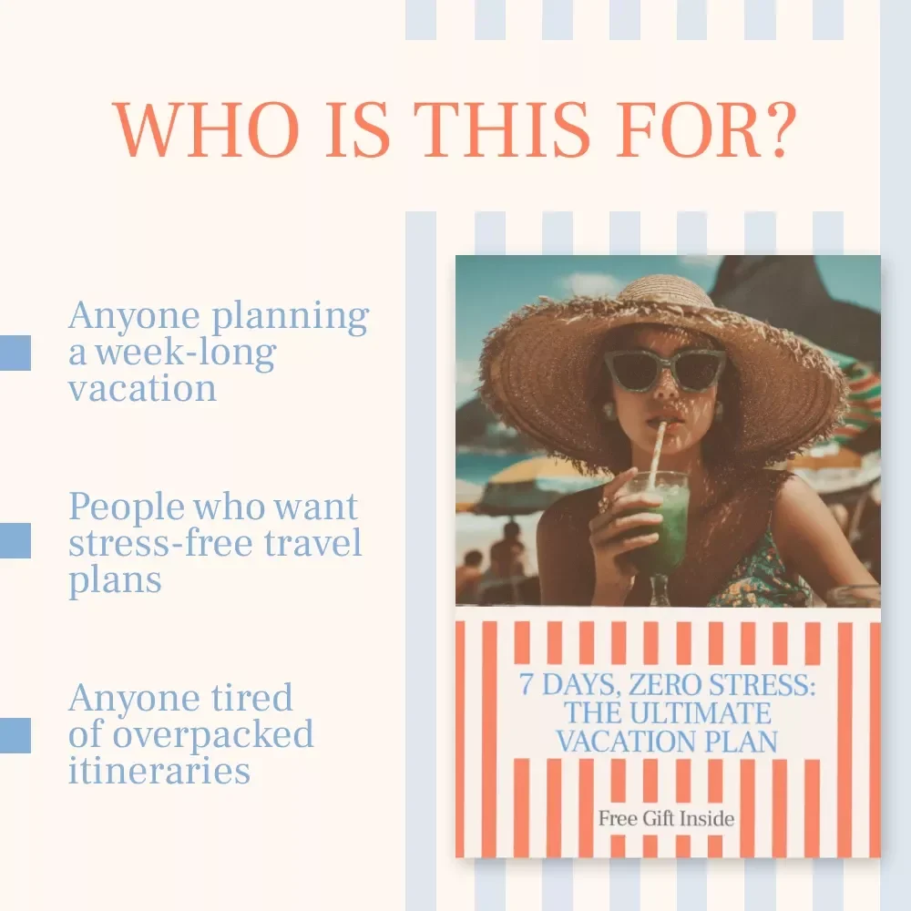 7 Days, Zero Stress: The Ultimate Vacation Plan – Best Itinerary Template for a Week-Long Vacation | Easy 7-Day Travel Planning eBook