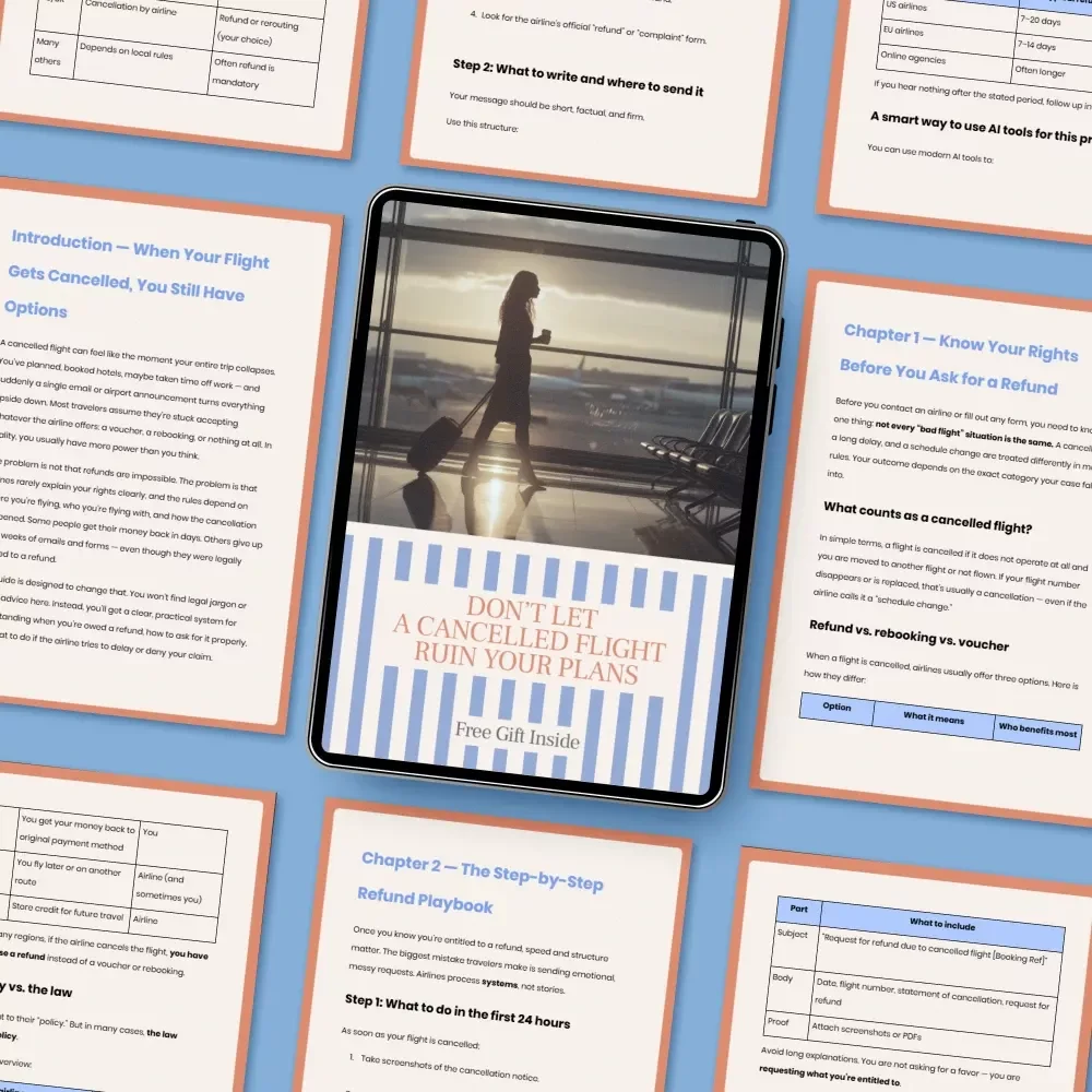 Don’t Let a Cancelled Flight Ruin Your Plans – A Practical Guide on how to get a refund for a cancelled flight, Know Your Rights, Step-by-Step Refund Playbook