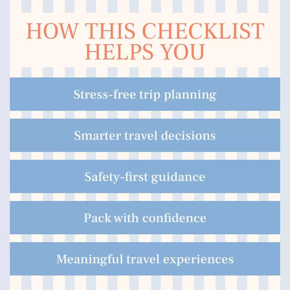 Solo Trip Checklist for Over 50 Travelers | Ultimate Printable Travel Planner for Seniors | Solo Trip Ideas for Over 50 | Safety, Packing & Planning Checklist