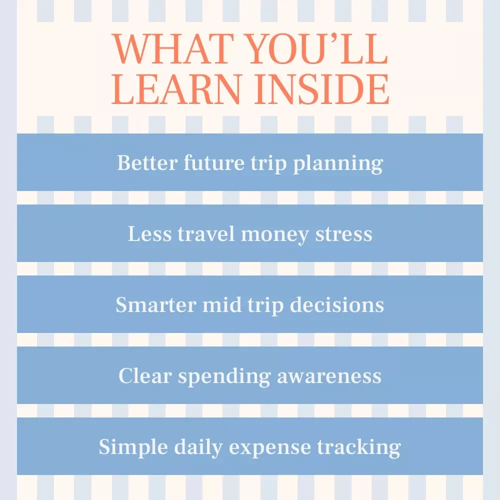 Travel Smarter Without Money Stress – Ebook Guide on how to track travel expenses daily, Daily Travel Budget Planner, Expense Tracking System for Stress-Free Trips