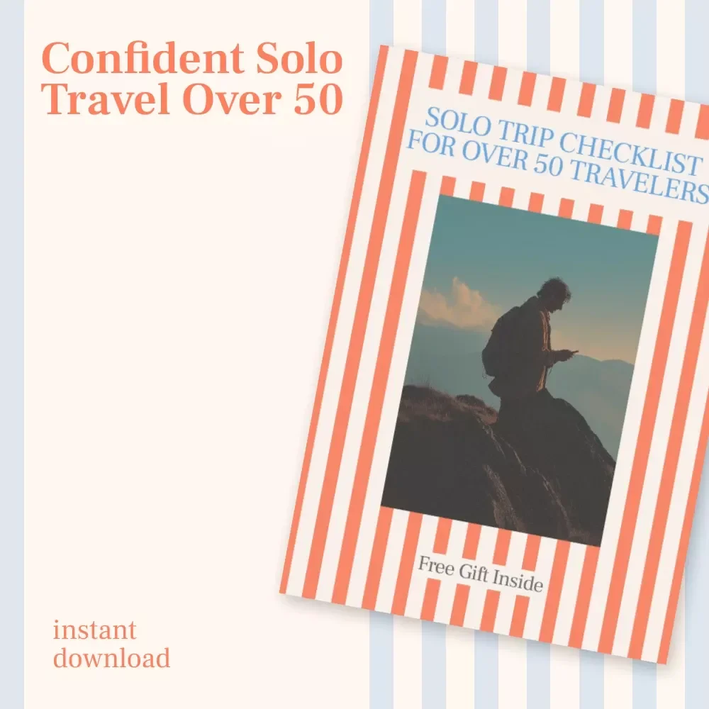 Solo Trip Checklist for Over 50 Travelers | Ultimate Printable Travel Planner for Seniors | Solo Trip Ideas for Over 50 | Safety, Packing & Planning Checklist