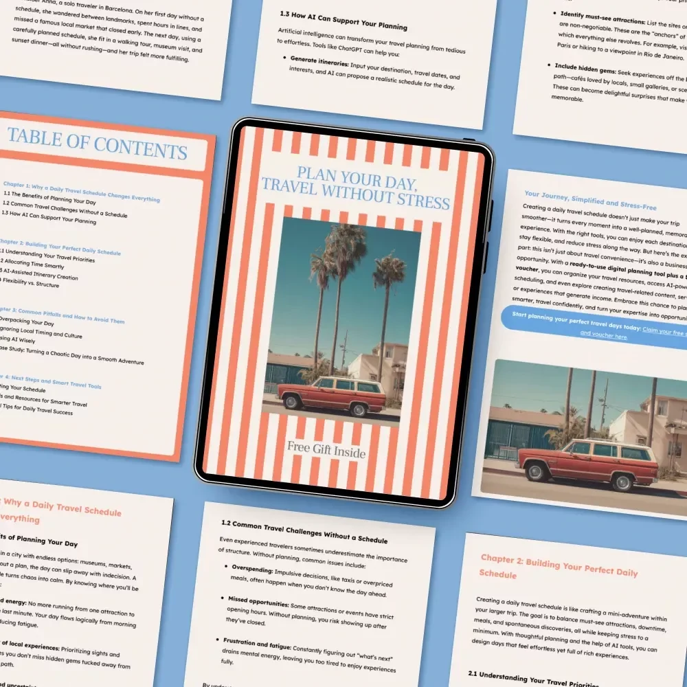 Plan Your Day, Travel Without Stress – Smart Travel Guide on how to create a daily travel schedule | Easy AI-Assisted Itinerary Planning for Smooth, Flexible Trips