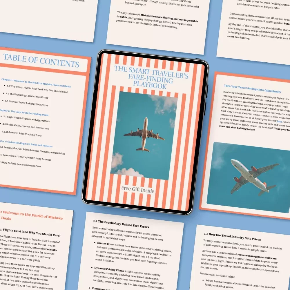 The Smart Traveler’s Fare-Finding Playbook | eBook Guide on how to find mistake fares and cheap deals | Smart Travel Savings Digital Download