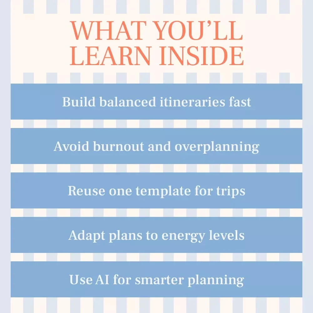7 Days, Zero Stress: The Ultimate Vacation Plan – Best Itinerary Template for a Week-Long Vacation | Easy 7-Day Travel Planning eBook