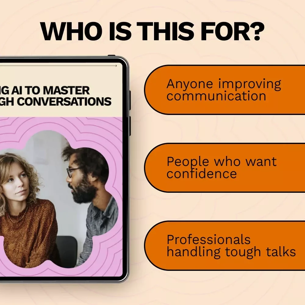 Using AI to Master Tough Conversations | Digital Guide on how to use ai to practice difficult conversations | Confidence-Building Communication Workbook Download
