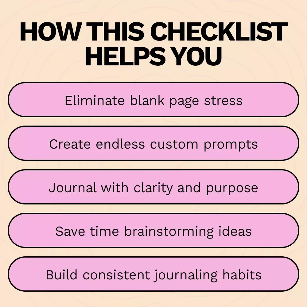 How to Use AI for Journal Prompts – Digital Checklist for Guided Journaling, Self-Reflection & Creative Writing with AI