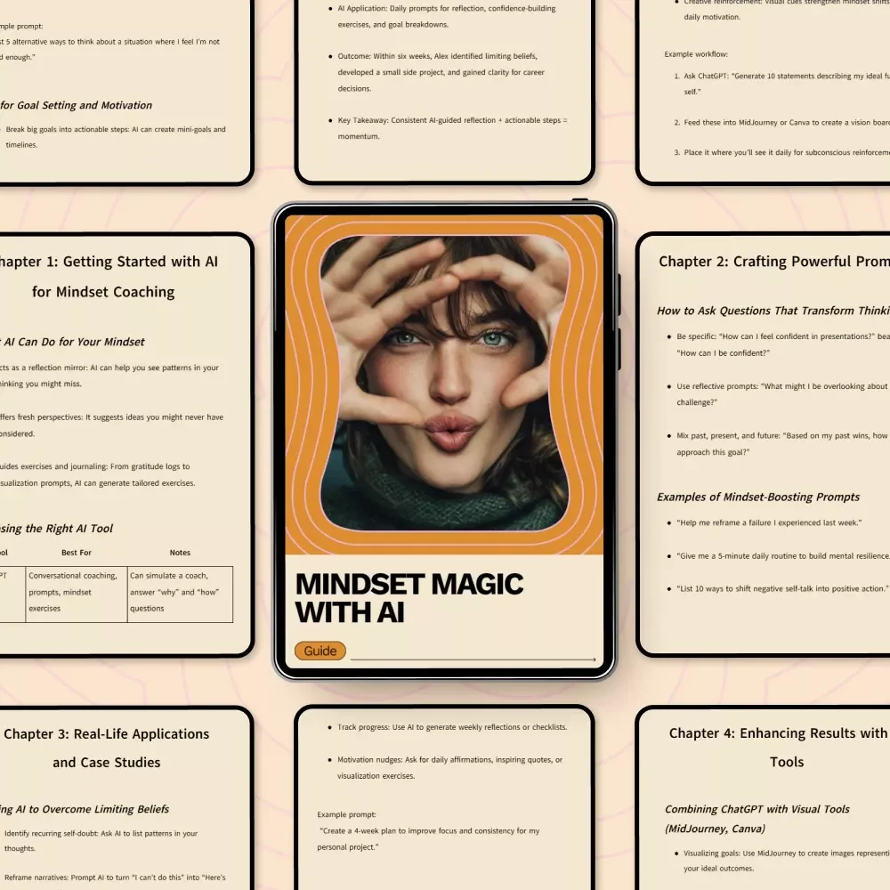 Mindset Magic with AI – A Practical Guide on how to use chatgpt for mindset coaching, Personal Growth & Self-Coaching Transformation